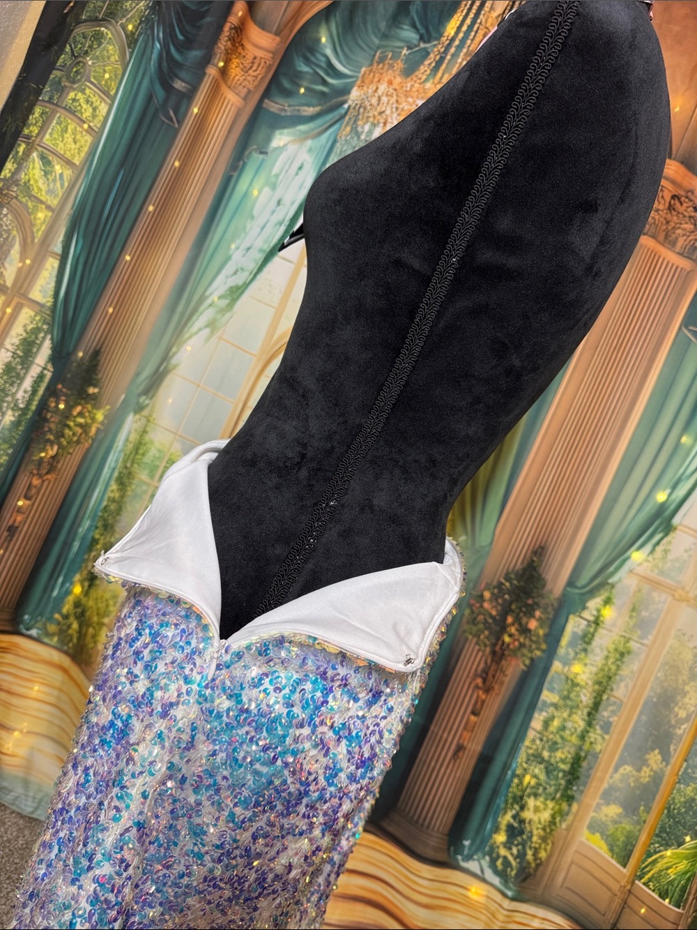 Endless Rose Iridescent Sequin Side Zip Mini Skirt - Blueish Purpleish Size M - Picture 14 of 16